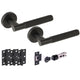 Evo Matt Black Bullet Latch Lever Hardware Pack