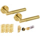 Evo Satin Brass Bullet Latch Lever Hardware Pack