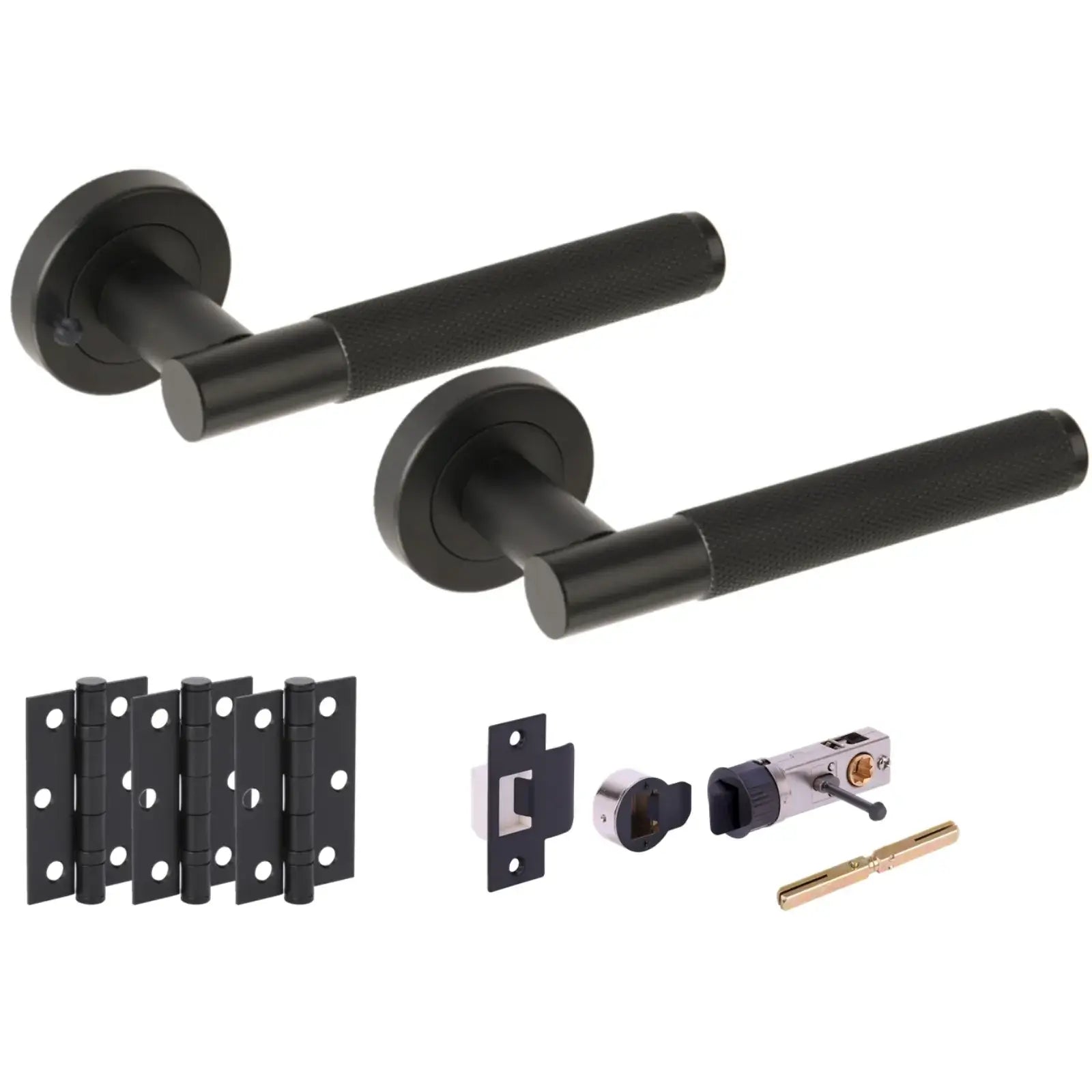 Evo Matt Black Bullet Latch Privacy Hardware Pack