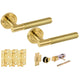 Evo Satin Brass Bullet Latch Privacy Hardware Pack