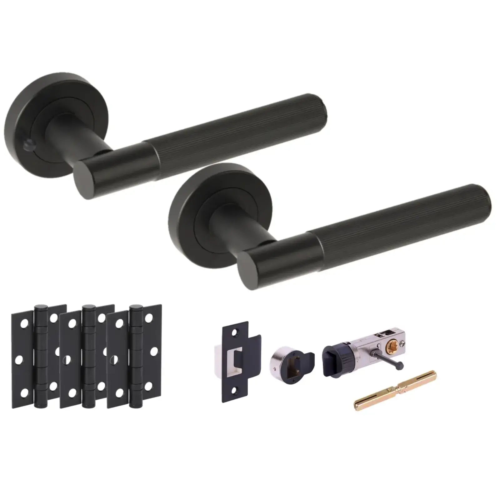 Vida Matt Black Bullet Latch Privacy Hardware Pack