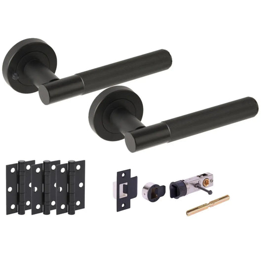 Vida Matt Black Bullet Latch Privacy Hardware Pack