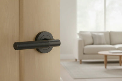 Halo Matt Black Bullet Latch Lever Hardware Pack