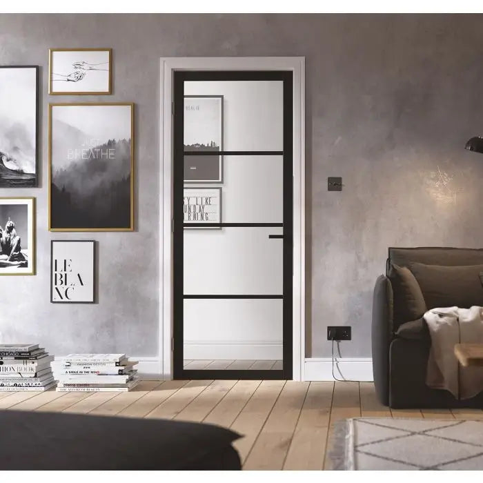 Internal Black Industrial Studio 4L Clear Glass Door