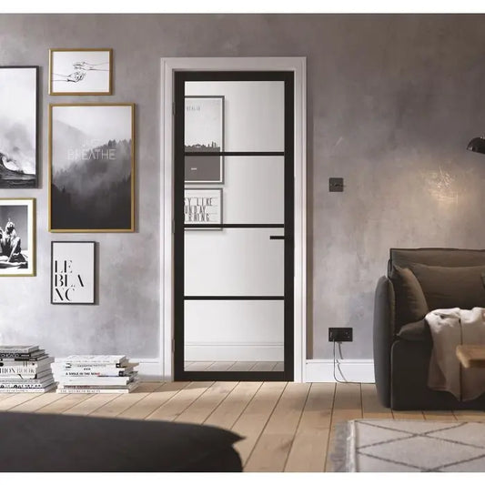 Internal Black Industrial Studio 4L Clear Glass Door