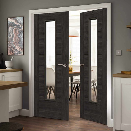 Tigris Dark Grey Glazed Laminate Internal Door
