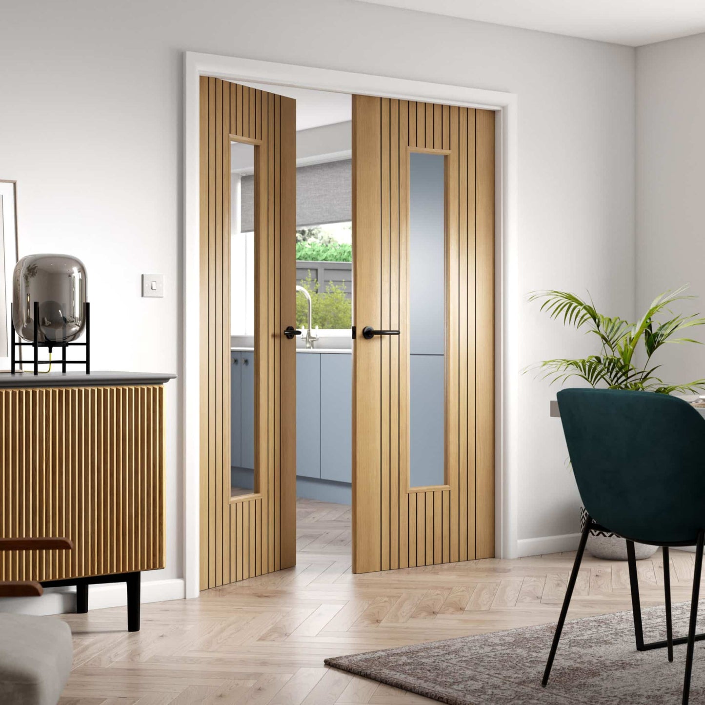 Aria Oak Glazed – Prefinished Internal Door
