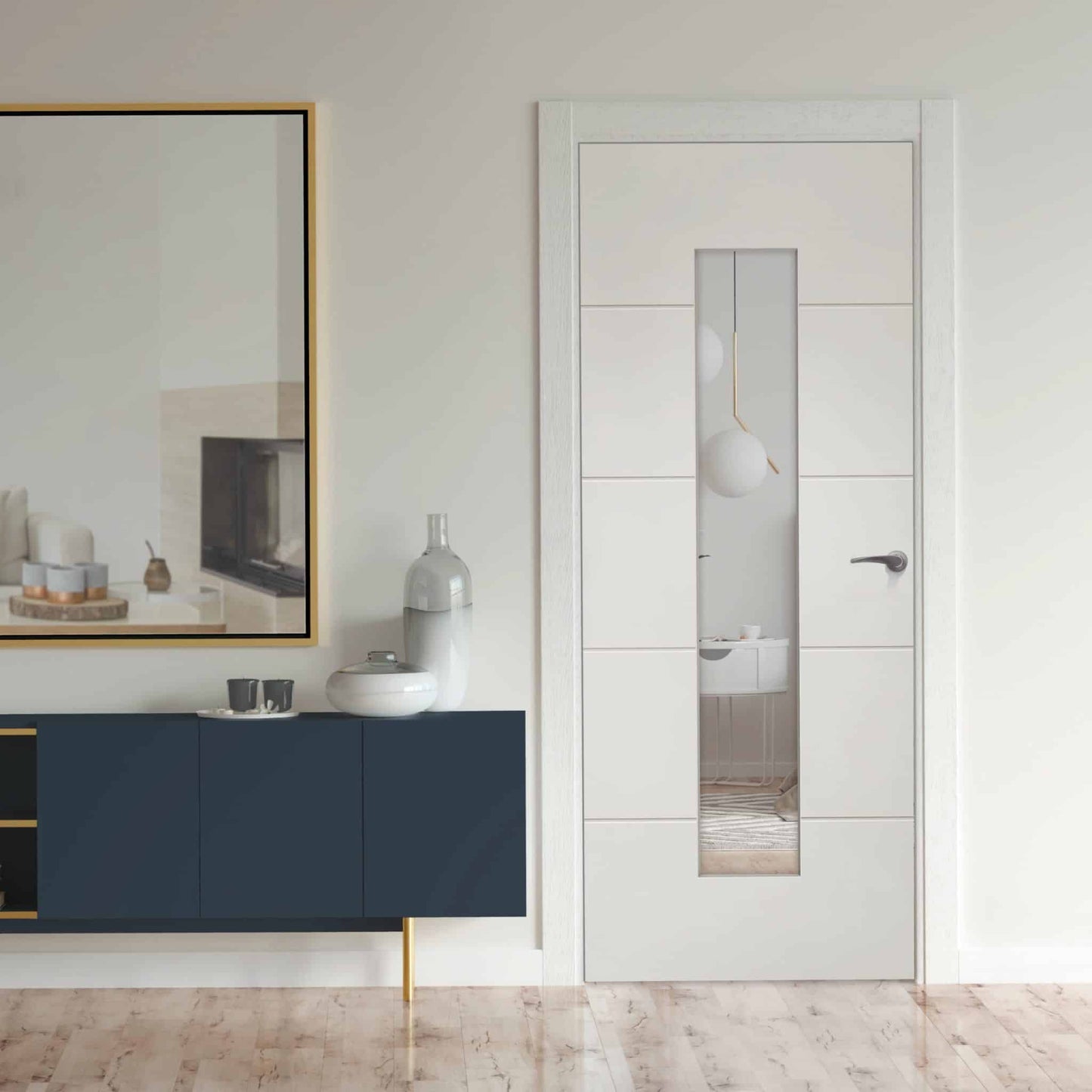 4 Line Horizontal Glazed – Primed Internal Door