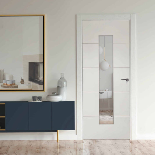 4 Line Horizontal Glazed – Primed Internal Door