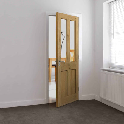 Rustic Oak 4 Panel Glazed – Prefinished Internal Door