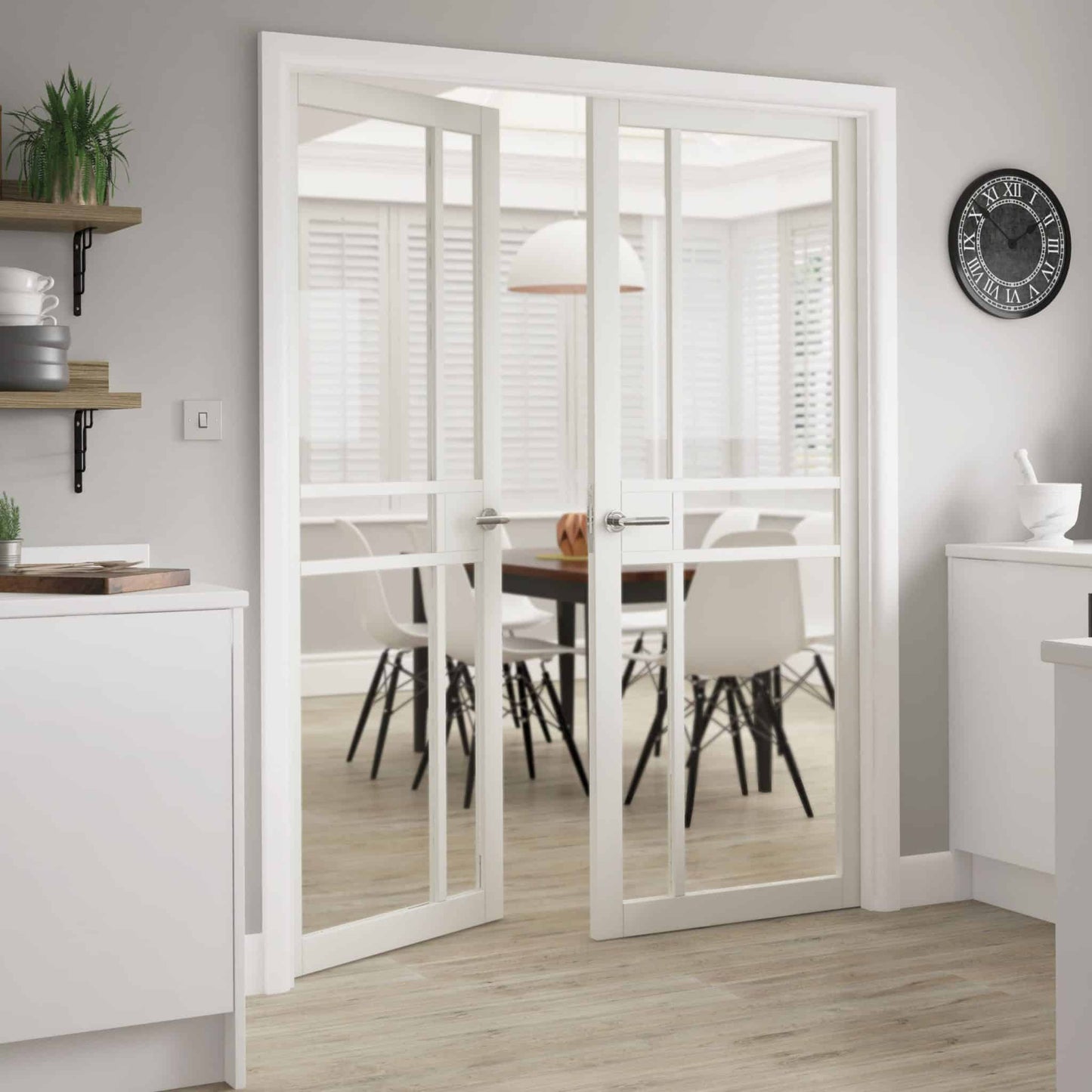 City White Clear Glass – Prefinished Internal Door