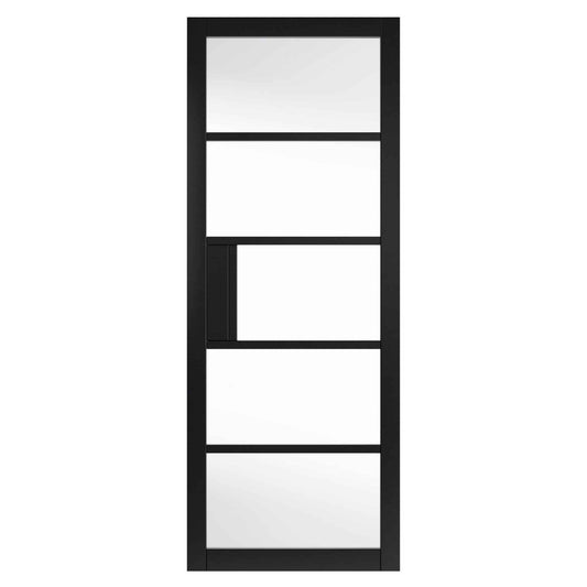 Metro Black Clear Glass Internal Door