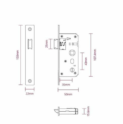 Slim Satin Stainless Steel Latch