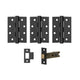 Matt Black Internal Fire Door Hinge and Latch Pack