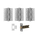 Satin Chrome Internal Fire Door Hinge and Latch Pack