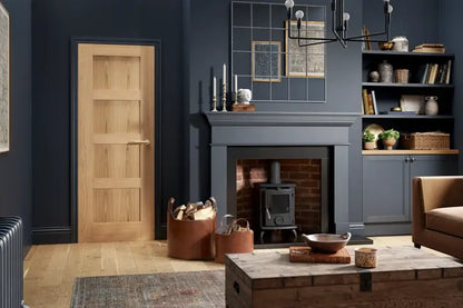Oak Shaker 4 Panel Unfinished Internal Door