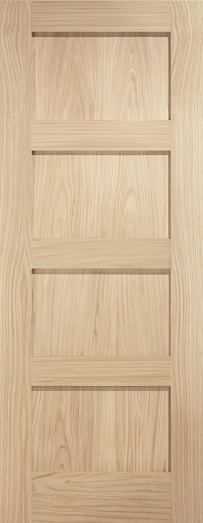 Oak Shaker 4 Panel Unfinished Internal Door