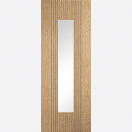 Sydney Oak Clear Glazed Prefinished Internal Door