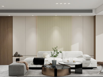 Cream Decorative Ribbed Wall Panels