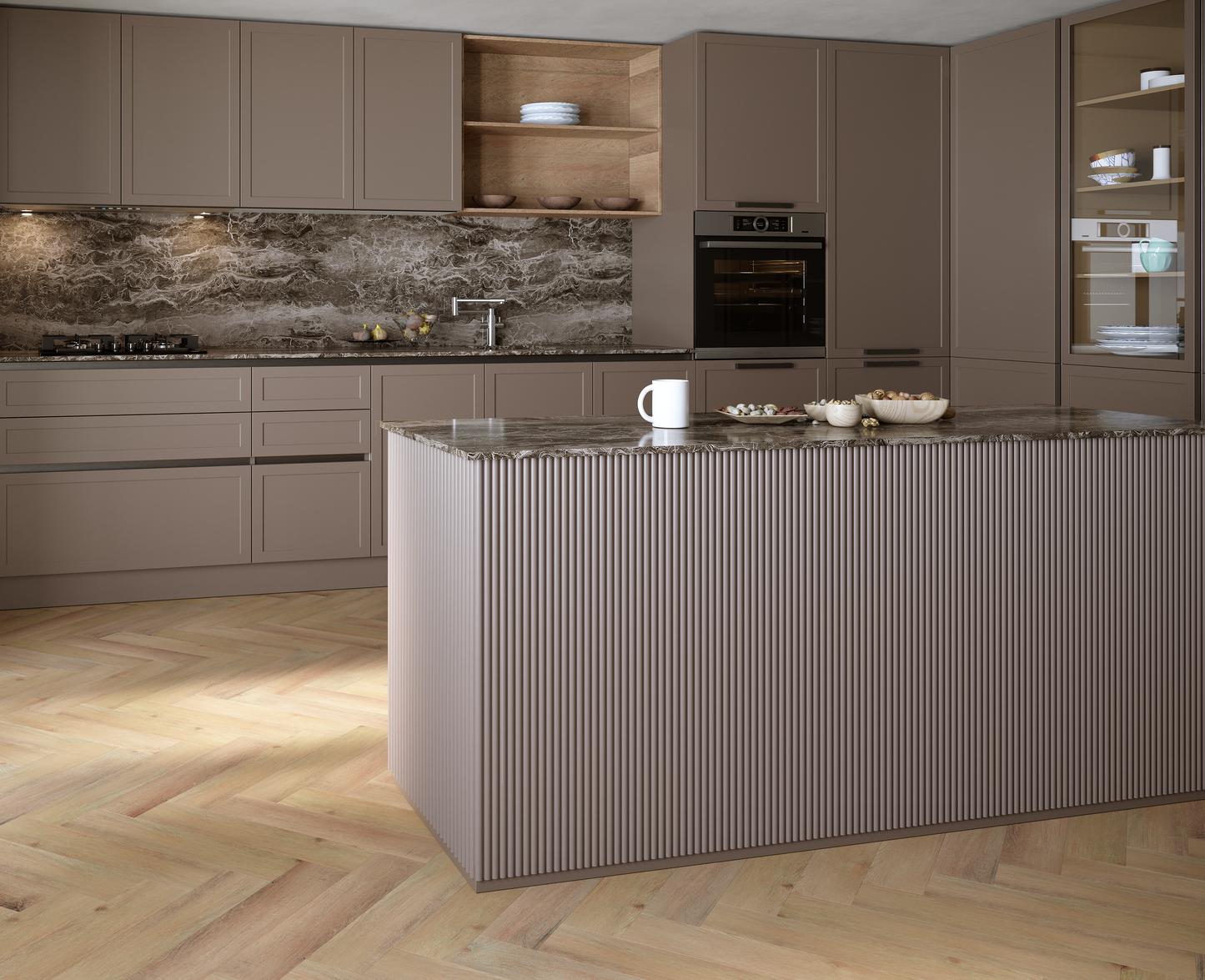 Taupe Decorative Ribbed Wall Panels