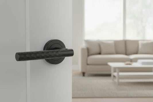 Roca Matte Black Bullet Latch Lever Hardware Pack