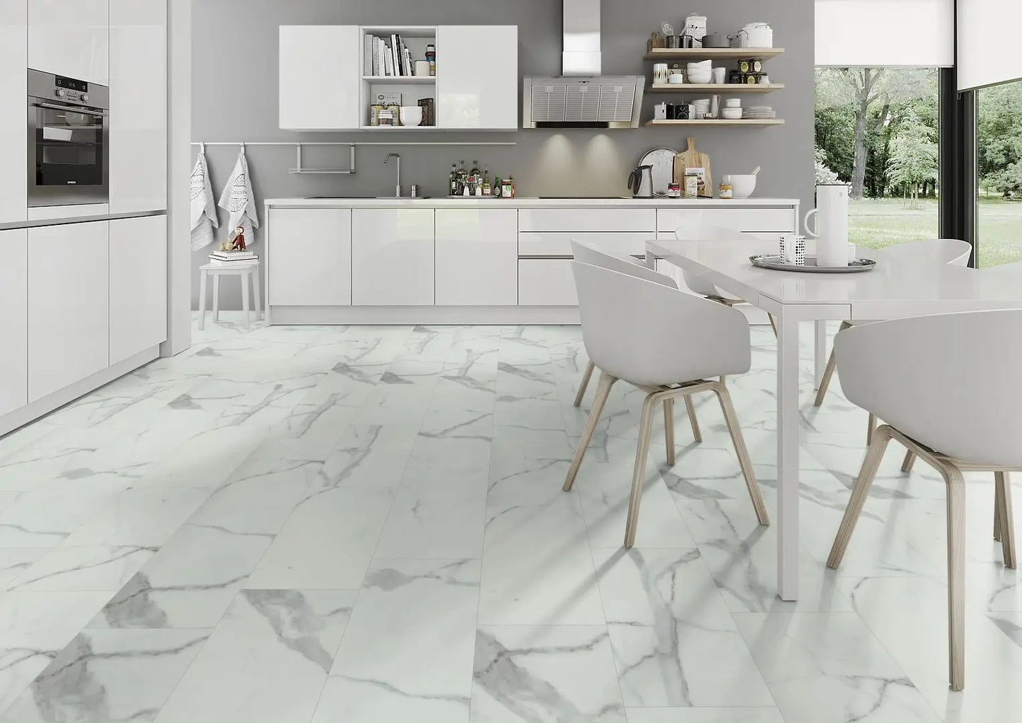 Lignum Core Carrara White Marble Matt