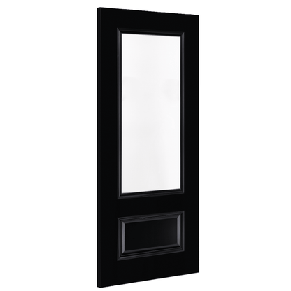 Sandringham Black Bevelled Glazed Prefinished Door