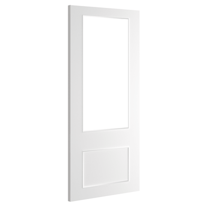 Sandringham White Primed Bevelled Clear Glazed Door
