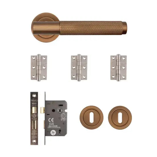 Sparta Mortice Kit Dark Rose Gold