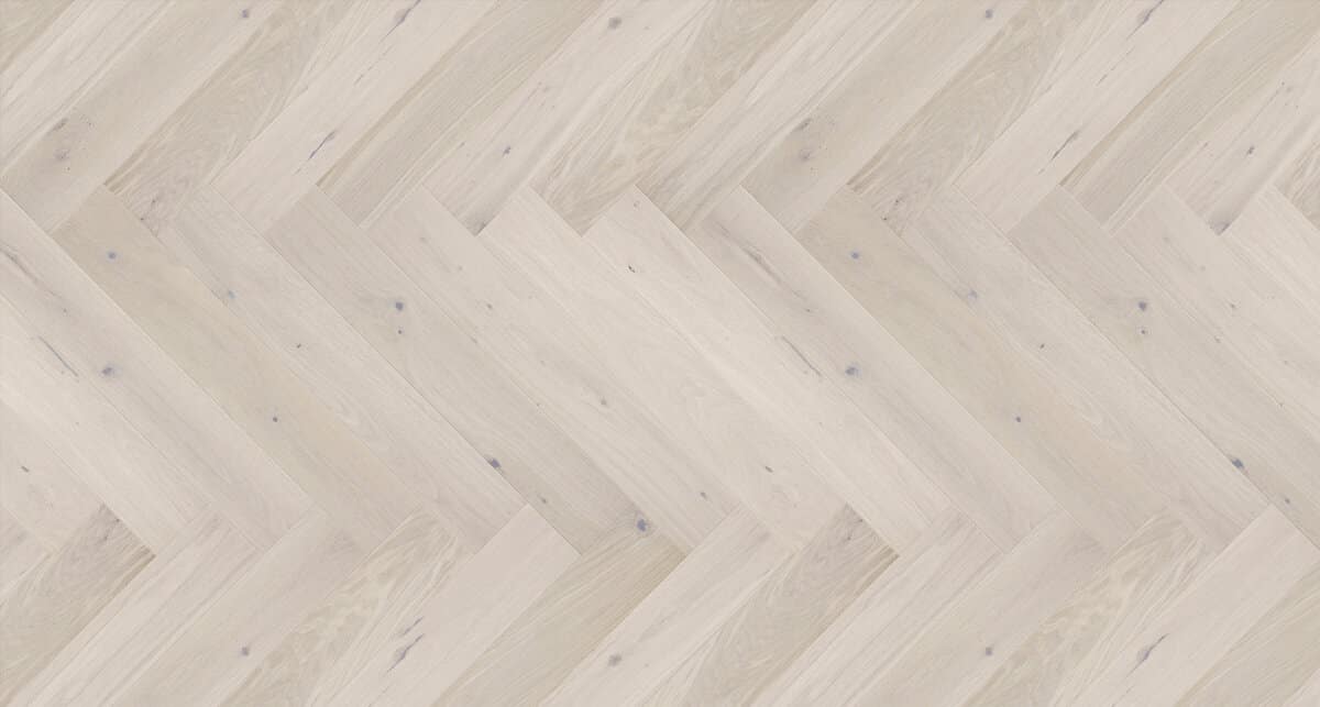 14x100x600mm White Oak Brushed Matt Lacquered Herringbone