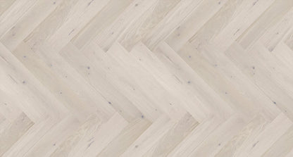 14x100x600mm White Oak Brushed Matt Lacquered Herringbone