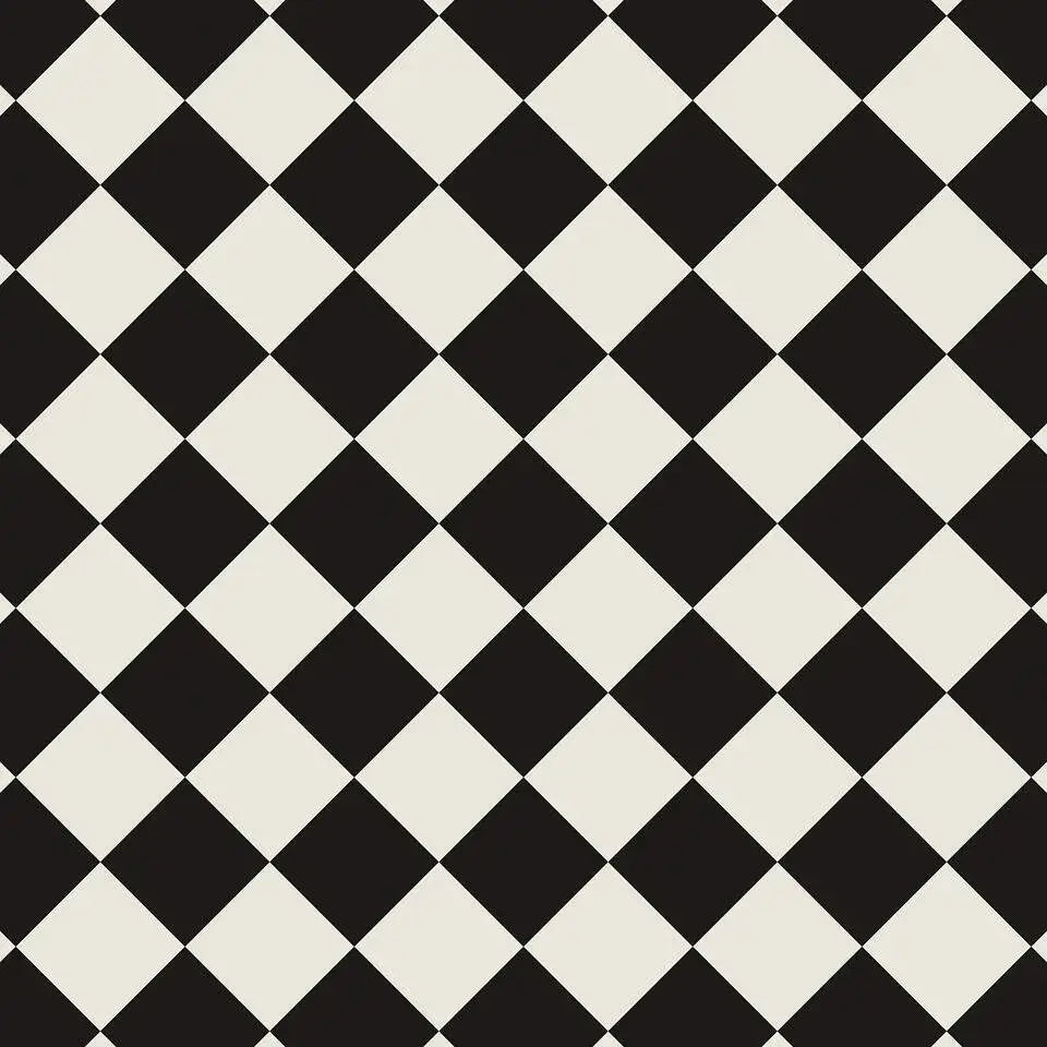 Tarkett Glue-Down LVT Checkerboard Mono Black & White