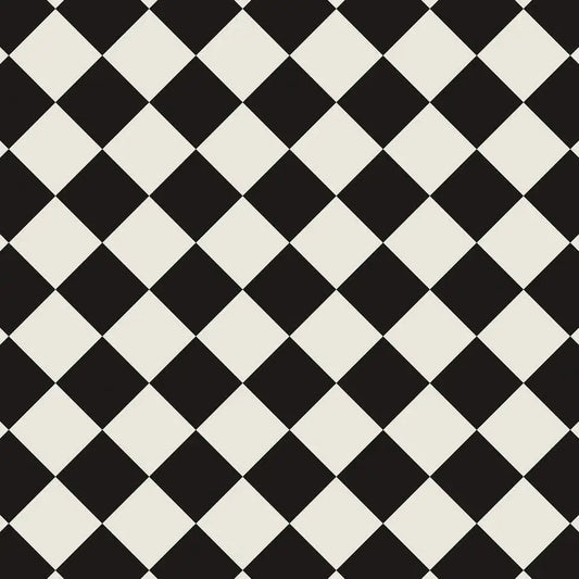 Tarkett Glue-Down LVT Checkerboard Mono Black & White