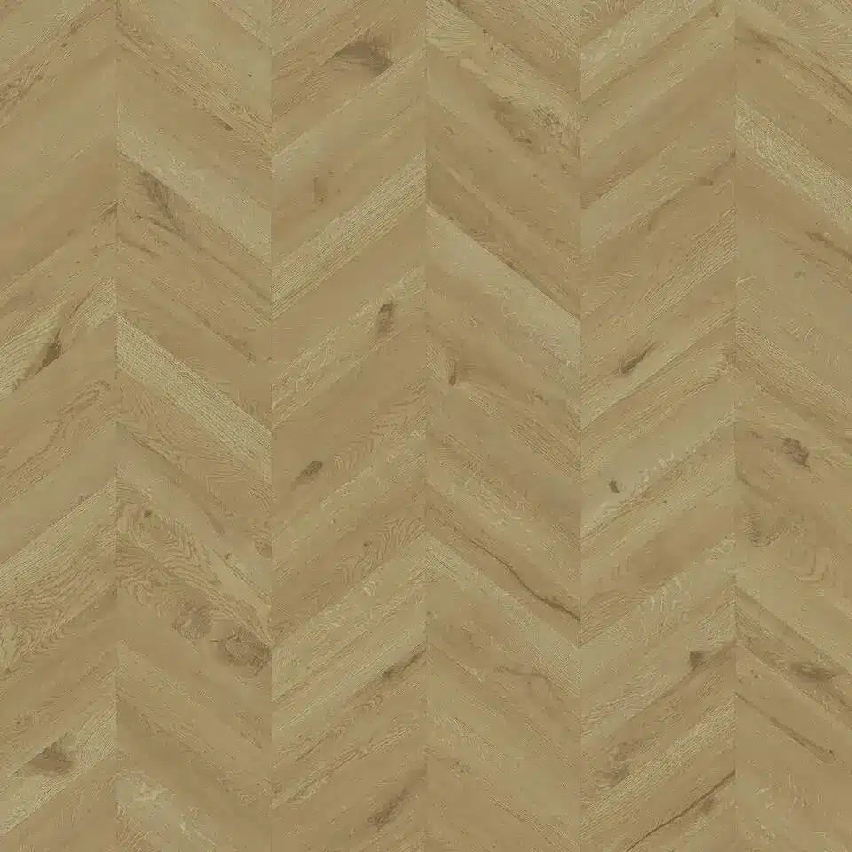 Tarkett Glue-Down LVT Chevron Swiss Oak Stained