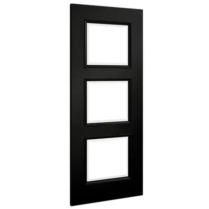 Trinity Black Prefinished Bevelled Glazed Internal Door