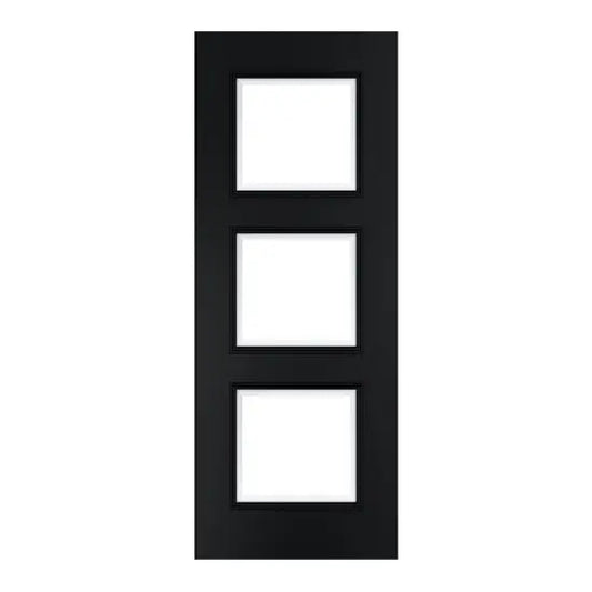 Trinity Black Prefinished Bevelled Glazed Internal Door