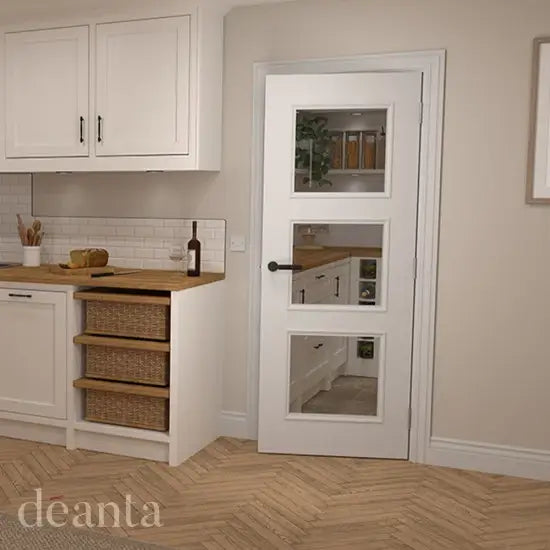 Trinity White Primed Bevelled Glazed Internal Door