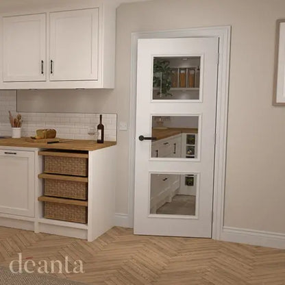 Trinity White Primed Bevelled Glazed Internal Door