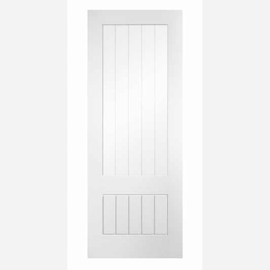 Mexicano Three Quarter Clear Glazed White Primed Internal Door