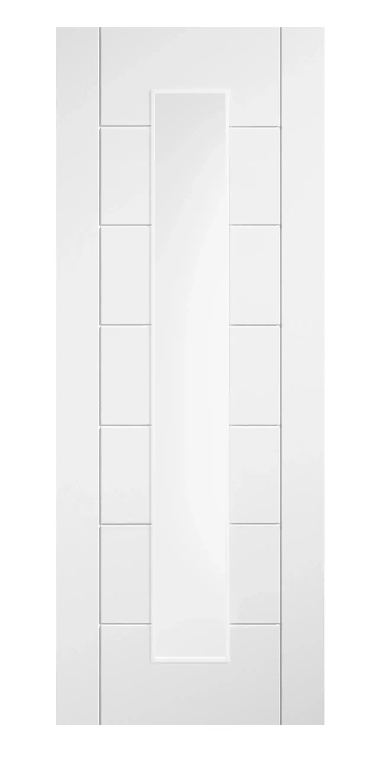White Primed Ladder 7 Panel Long Light Glazed