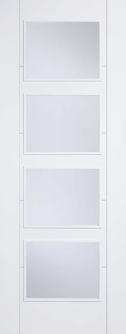 Vancouver 4L Clear Glazed - Primed Internal Door