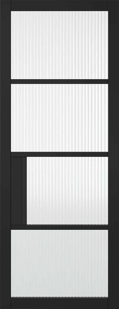 Black Chelsea 4l - Reeded Internal Door