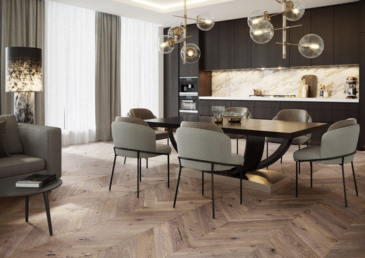 14x130x725mm French Chateau Brushed Matt Lacquered Chevron