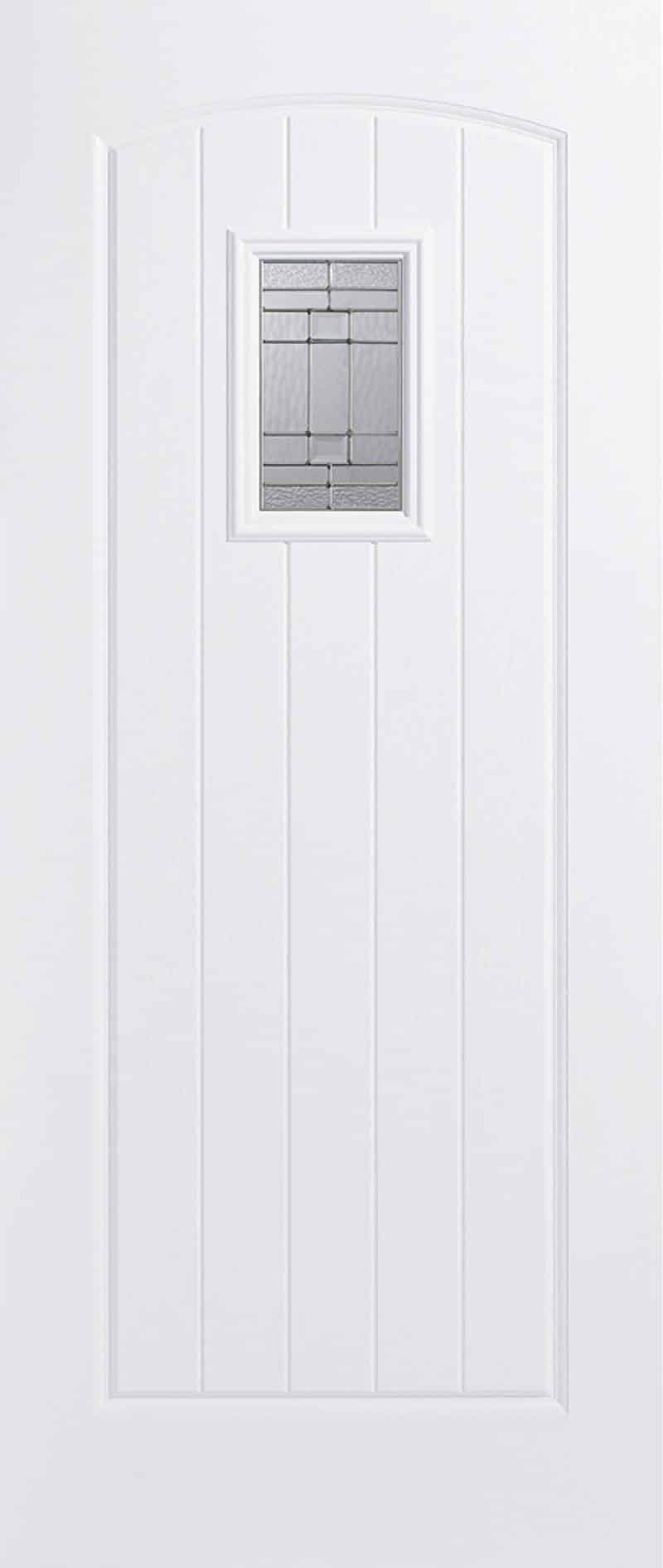 Cottage White Grp Door With Leaded Double Glazed