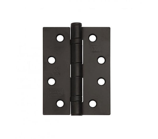 Dale 4" Matt Black Ball Bearing Butt Hinges - Fire Door - Pair