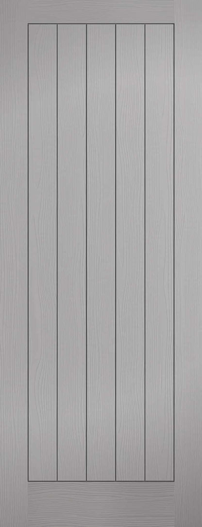 Grey Moulded Textured Vertical 5P Internal Door