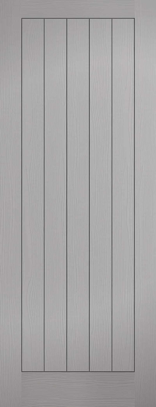 Grey Moulded Textured Vertical 5P Internal Door