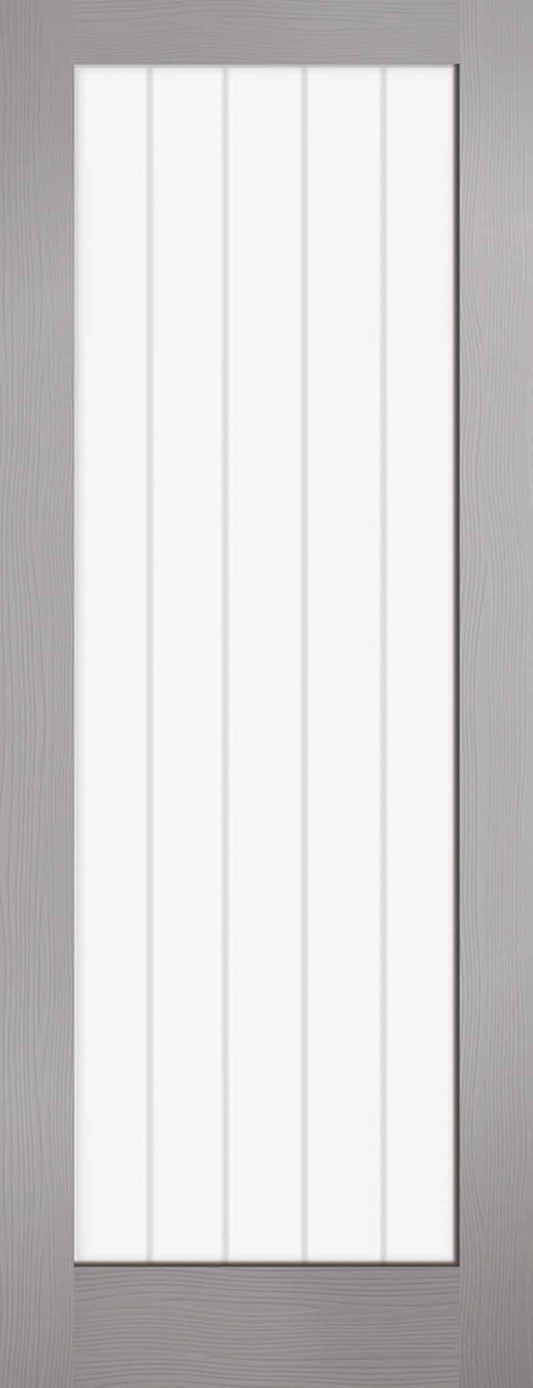 Grey Textured Vertical 1 Light Internal Door