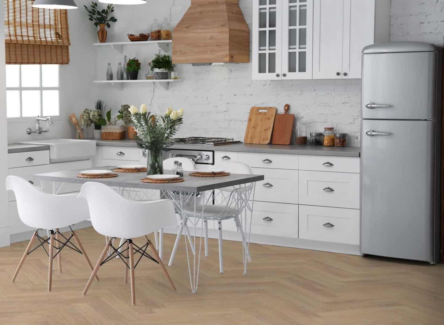 Premium Embossed Desert Oak Herringbone