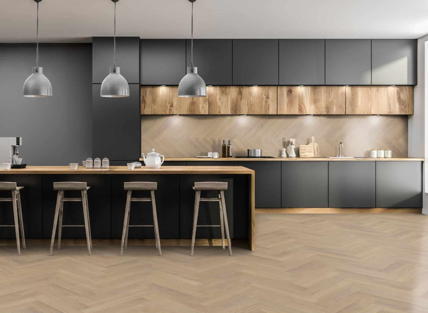 Premium Embossed Desert Oak Herringbone